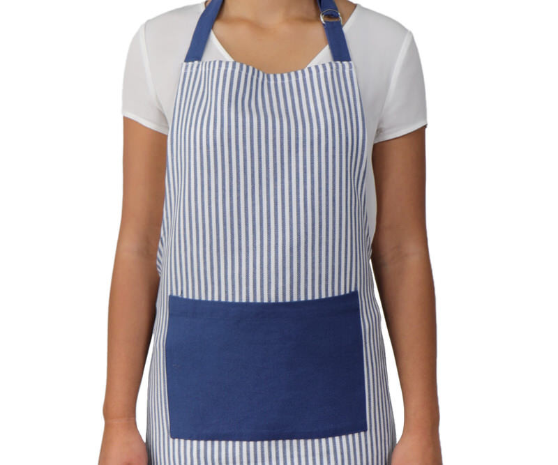 Classic Navy Ticking Stripe Apron