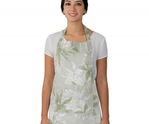 Set 2 Pandora White Protea Apron + Oven Glove