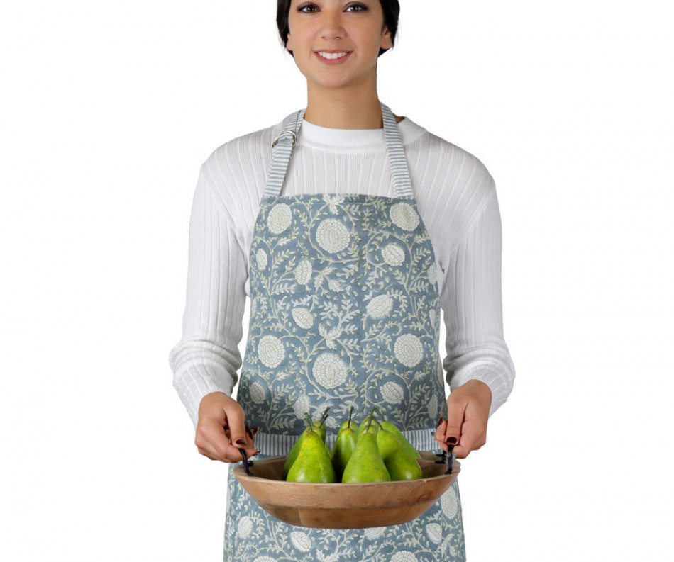 Samara Denim Blue Floral Apron