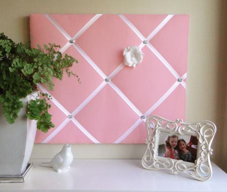 Soft Pink Ribbon Memo Board
