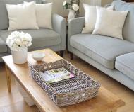 Amalfi Rattan Tray Antique Grey - Rectangle