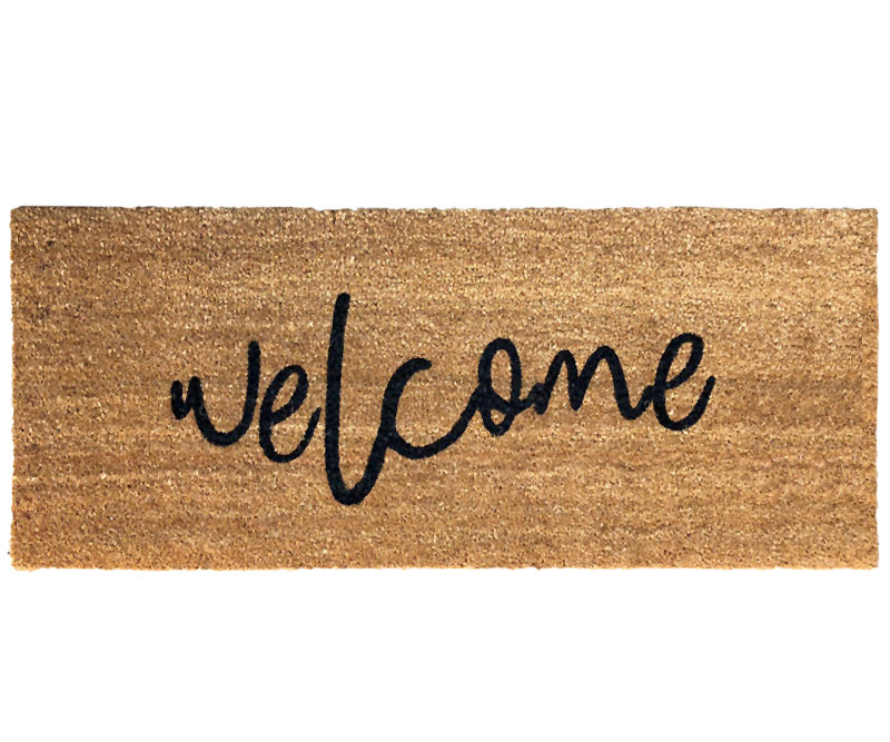 Welcome Long Doormat PVC Backed