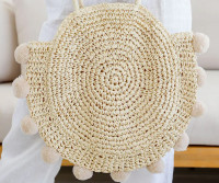 Sea Gypsy Pom Pom Tote Bag - Natural