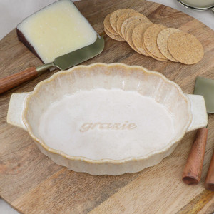 Toscana 'Grazie' Baking Dish - Sandstone, decorative tableware