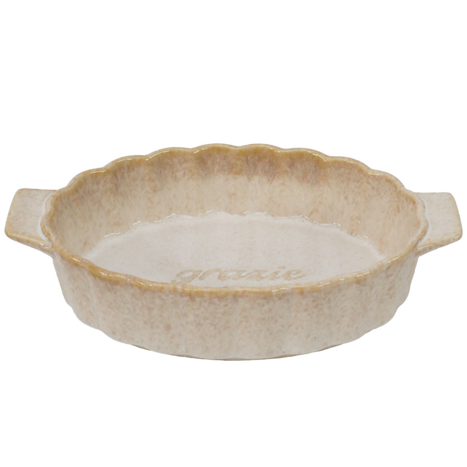 Toscana 'Grazie' Baking Dish - Sandstone, a tabletop piece for serving or decorative display