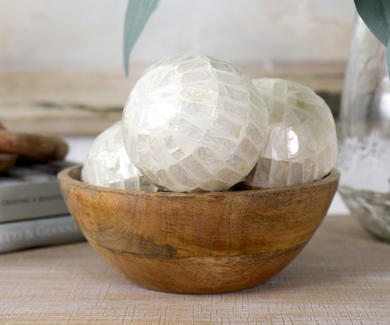 Small Sacramento Shell Inlay Deco Ball - 8cm
