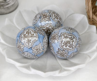 Set 3 Carlisle Blue Ceramic Balls - 8cm