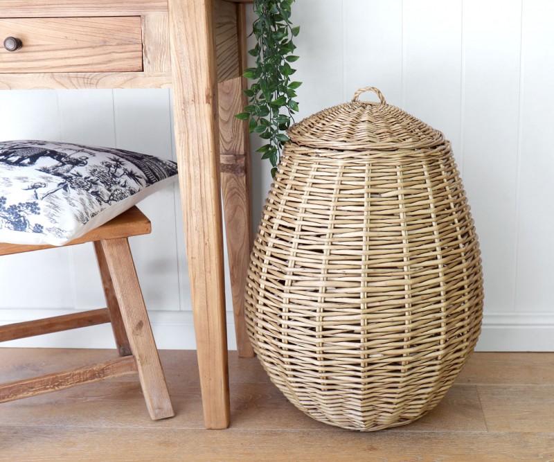Laundry and washing baskets Classic wicker in antique grey cane.