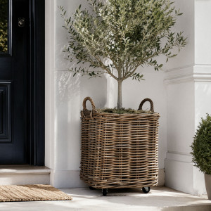 Amalfi Wheeled Square Laundry Basket - Small, a practical basket for organising household items or creating a display
