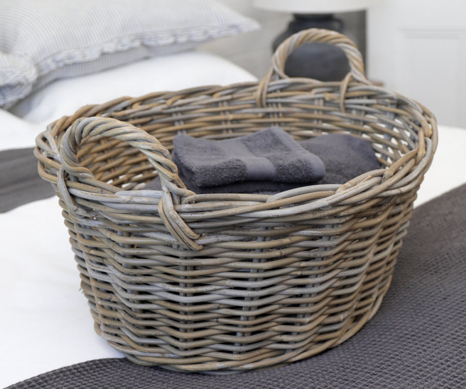 Cooper Washing Basket Antique Grey Cane