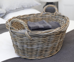 Cooper Washing Basket Antique Grey Cane