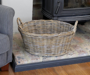 Cooper Washing Basket Antique Grey Cane