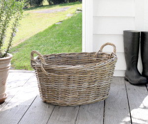 Cooper Washing Basket Antique Grey Cane