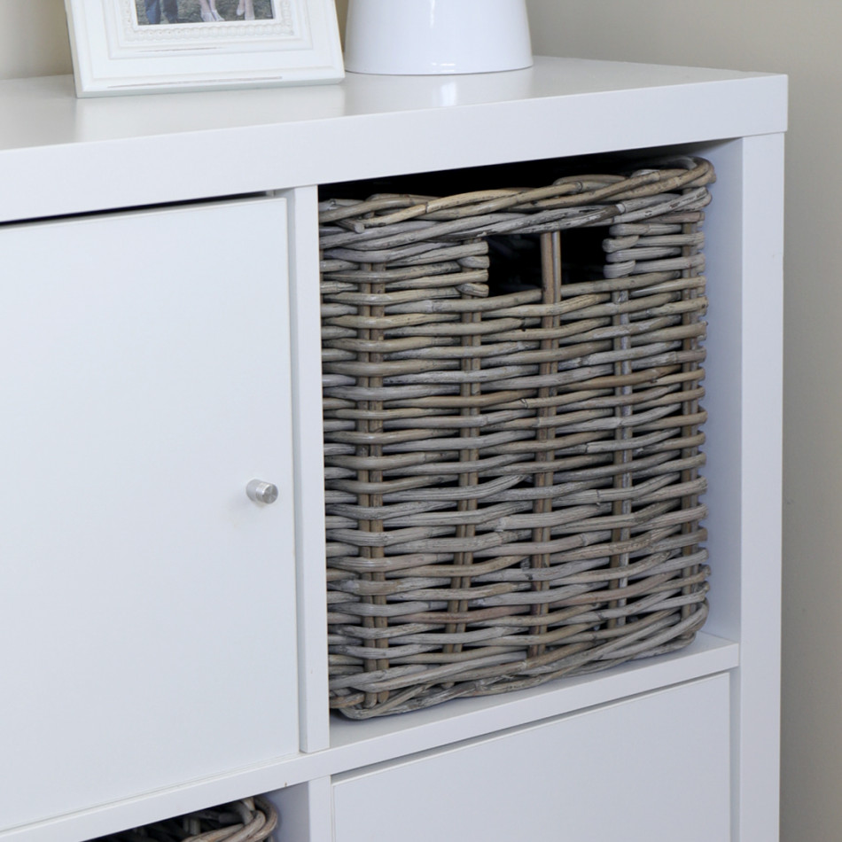 Lula Rattan Storage Basket for IKEA Kallax Shelves, a practical basket for household storage or display