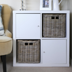 Lula Rattan Storage Basket for IKEA Kallax Shelves, a practical basket for organising household items or creating a display