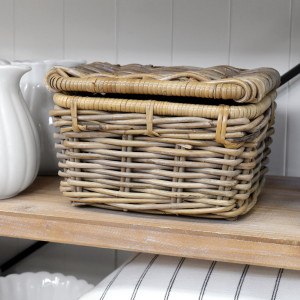 Small Woodbridge Rattan Storage Box with Lid
