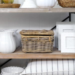 Small Woodbridge Rattan Storage Box with Lid