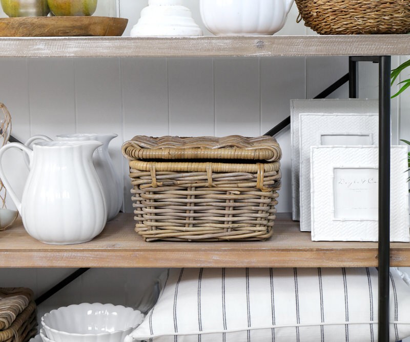 Small Woodbridge Rattan Storage Box with Lid