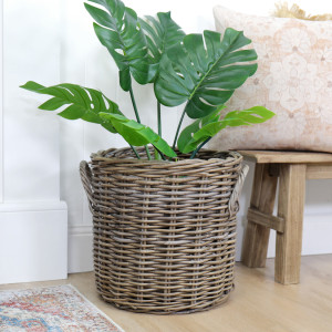 Medium Trentham Round Rattan Basket, a practical basket for household storage or display