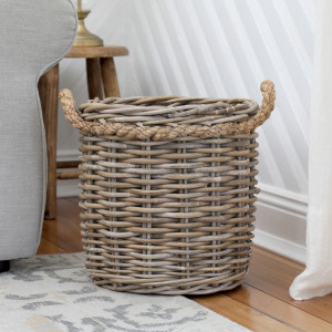 Stonefields Round Rattan Basket - Small, a practical basket for household storage or display