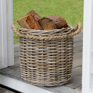 Stonefields Round Rattan Basket - Small, a practical basket for organising household items or creating a display