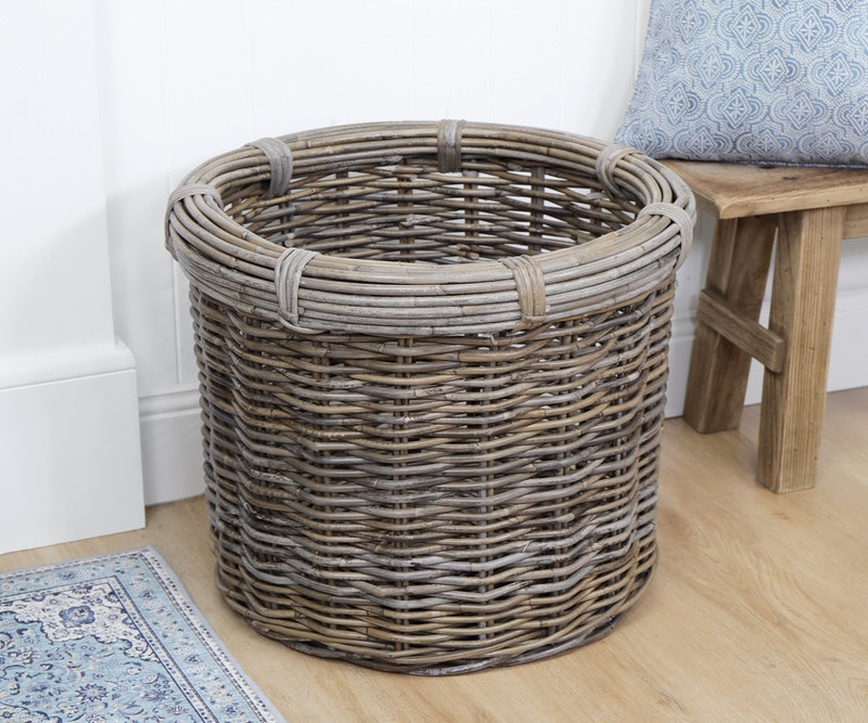 Large Chesterfield Round Rattan Basket