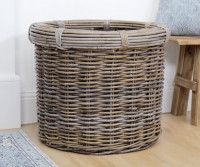 Large Chesterfield Round Rattan Basket