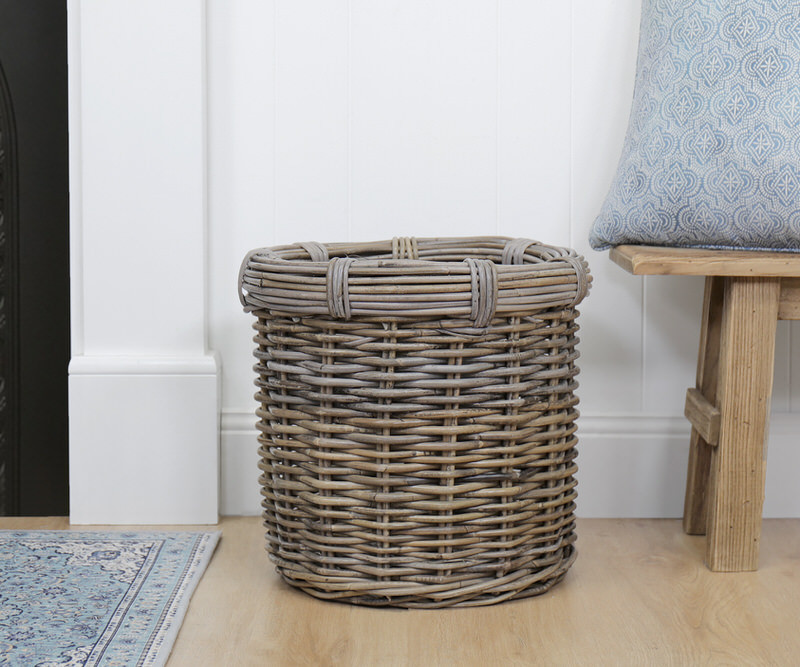 Small Chesterfield Round Rattan Basket