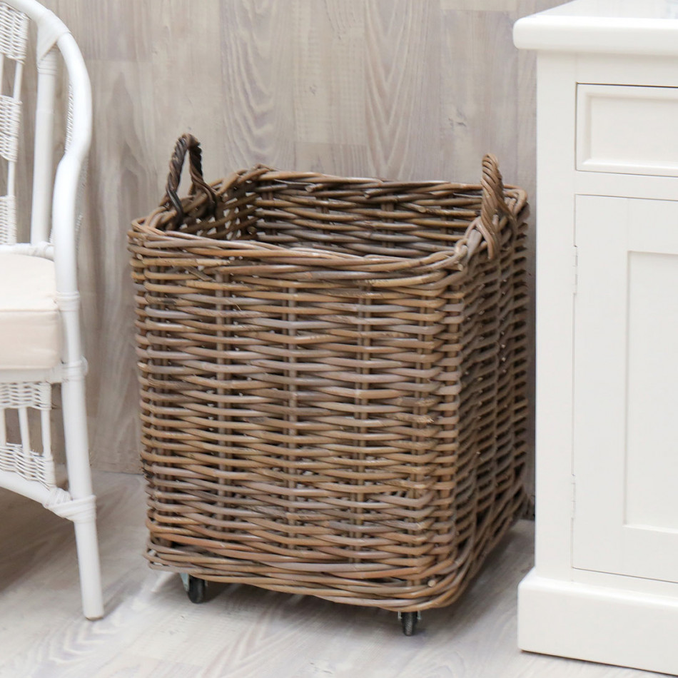 Amalfi Wheeled Square Laundry Basket - Large, a practical basket for household storage or display