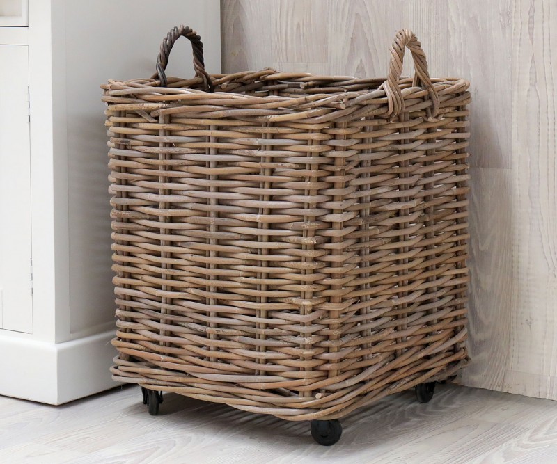 Amalfi Wheeled Square Laundry Basket - Large