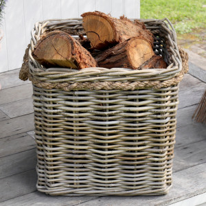 Large Flintwood Square Rattan Basket, a practical basket for household storage or display