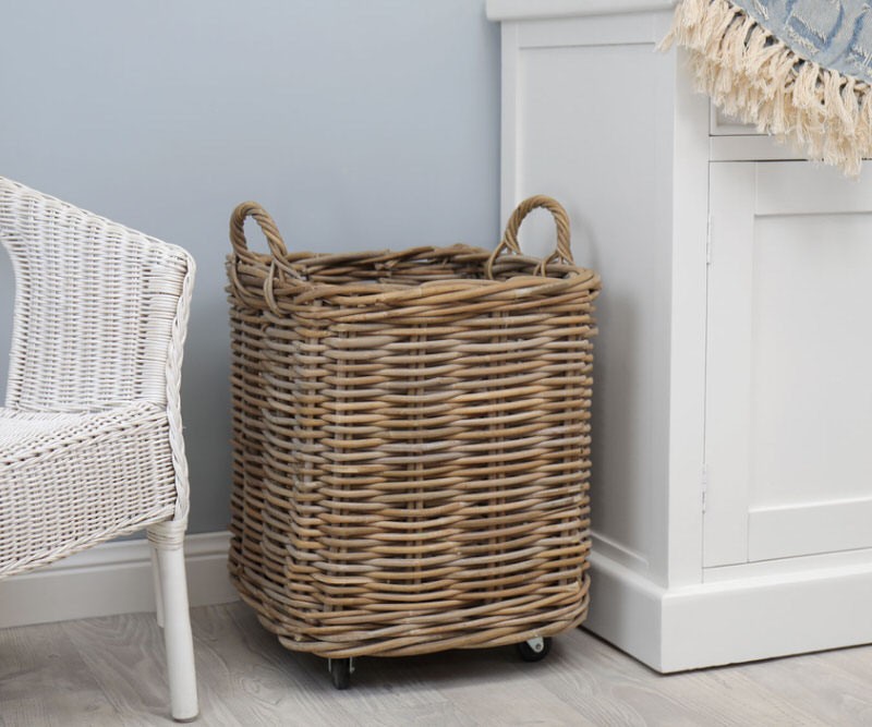 Amalfi Wheeled Square Laundry Basket - Small