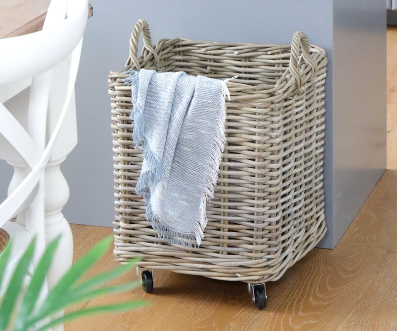 Amalfi Wheeled Square Laundry Basket - Small