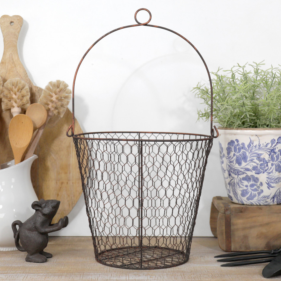 Large Marseille Wire Pot Cover, decorative planter or flower display