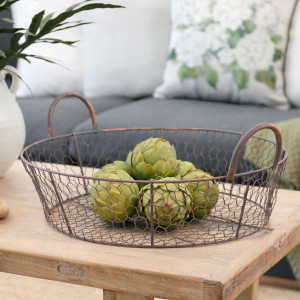 Large Grange Wire Basket with Handles, a practical basket for organising household items or creating a display
