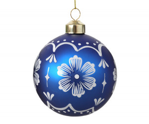 Royal Blue Floral Tree Ornament