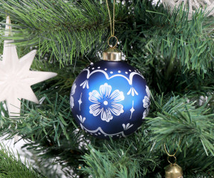 Royal Blue Floral Tree Ornament