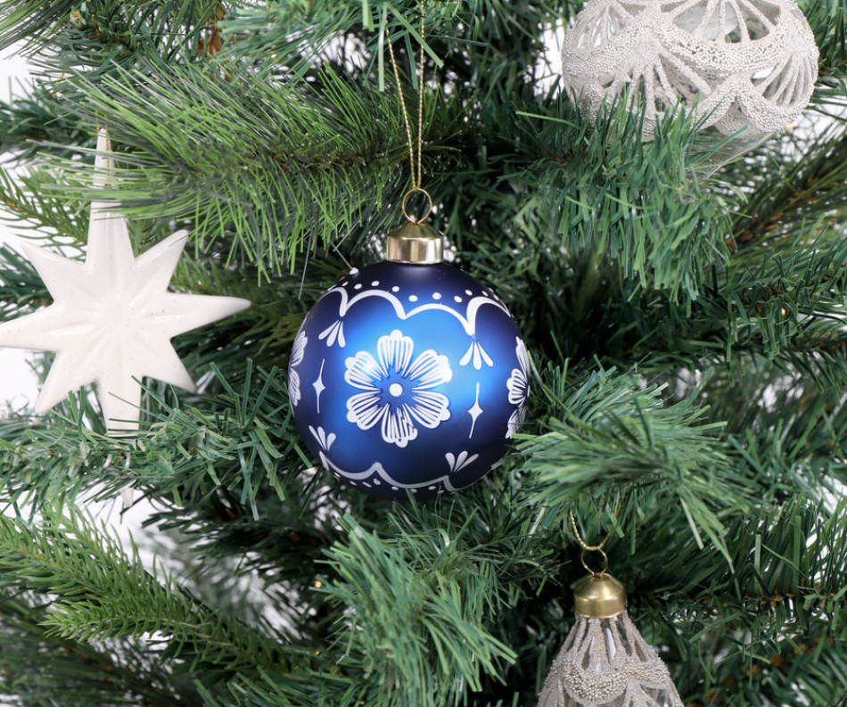 Royal Blue Floral Tree Ornament
