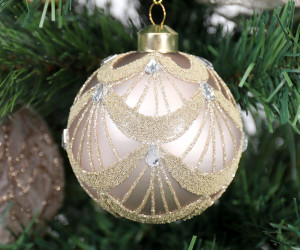 Champagne Jewel Glass Tree Bauble