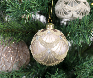 Champagne Jewel Glass Tree Bauble