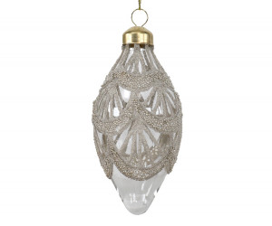 Champagne Lace Drop Christmas Bauble