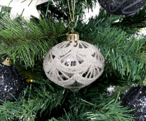 Champagne Lace Onion Christmas Bauble