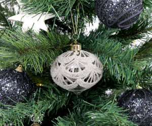 Champagne Lace Onion Christmas Bauble