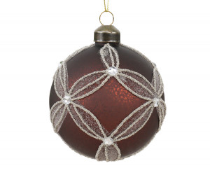 Chestnut Petal Glass Tree Bauble