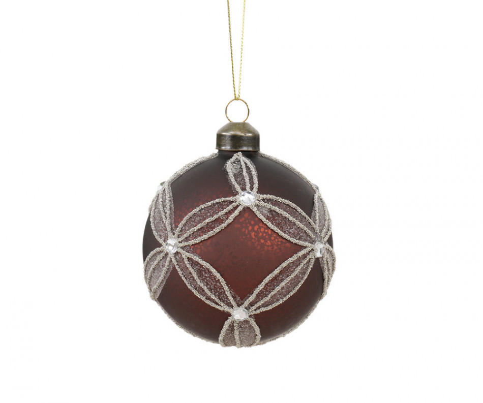 Chestnut Petal Glass Tree Bauble