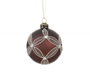 Chestnut Petal Glass Tree Bauble