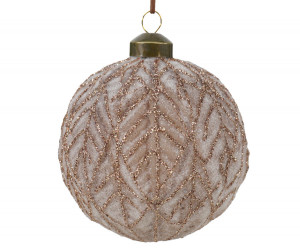 Copper Leaf Glass Tree Bauble
