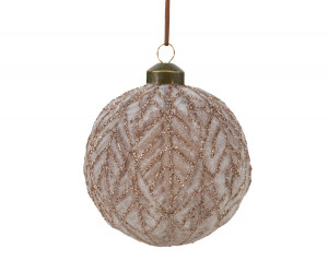 Copper Leaf Glass Tree Bauble