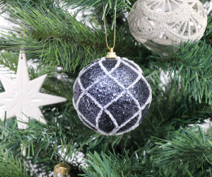 Destiny Blue Lattice Tree Bauble