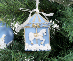 Vienna Sky Blue Carousel Tree Ornament